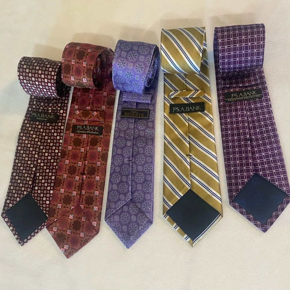 Jos. A. Bank Men's Tie Collection -‎ Purple, Red, Yellow Silk Ties Lot